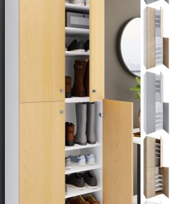 VCM XL Holz Großer Schuhschrank Schuhregal Groß Stiefel Dielenmöbel Lona 10 Fächer Drehtüren