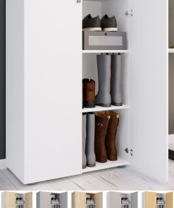 VCM XL Holz Großer Schuhschrank Schuhregal Groß Stiefel Dielenmöbel Lona 3 Fächer