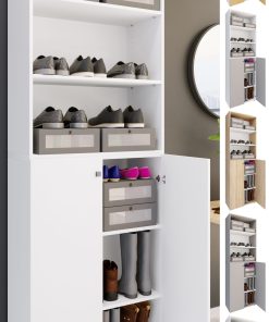 VCM XL Holz Großer Schuhschrank Schuhregal Groß Stiefel Dielenmöbel Lona 6 Fächer