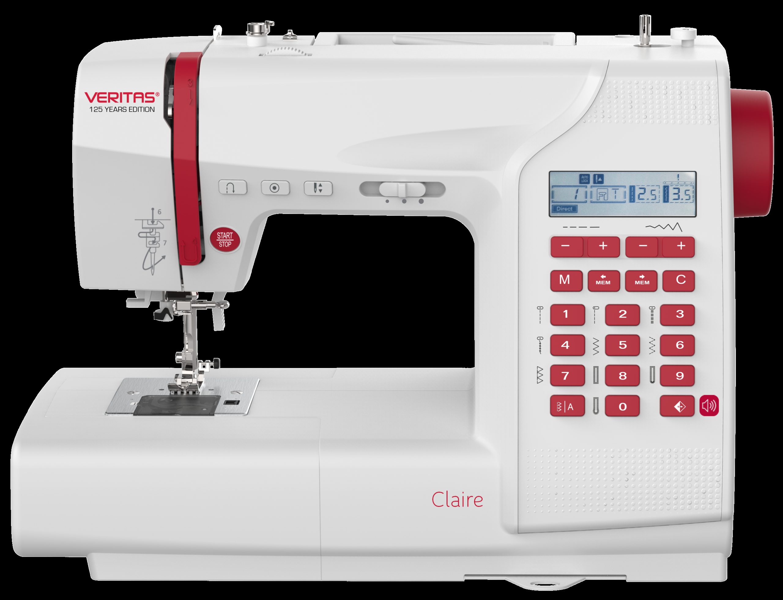 VERITAS Claire Nähmaschinen "125 Years Edition" 197 Stichprogramme mit Alphabet und Zahlen