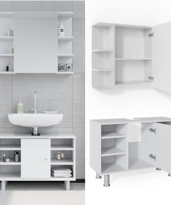Vicco Badmöbel Set Badezimmer Möbel Fynn Spiegelschrank Waschbeckenunterschrank