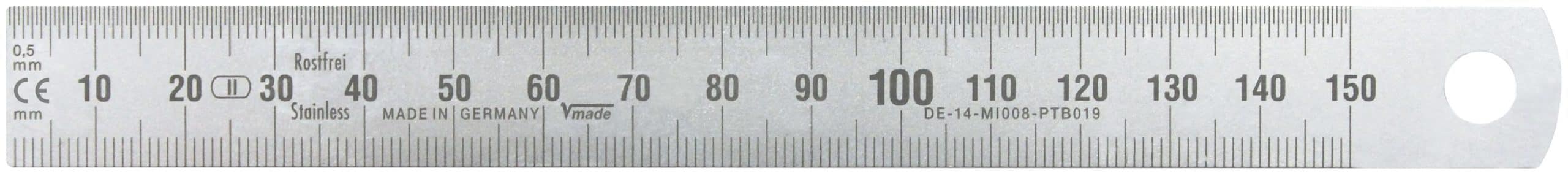 Vogel Germany Stahlmaßstab 2000 mm biegsam Federbandstahl blendfreie Oberfläche