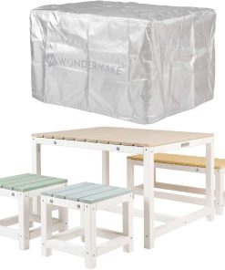 WONDERMAKE® Design Kindersitzgruppe Outdoor Garten Holz mit Abdeckung