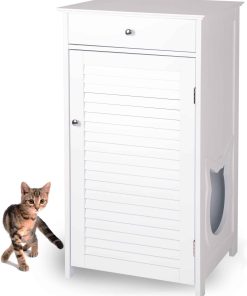 WONDERMAKE® Katzenschrank für Katzentoilette groß hoch aus Holz