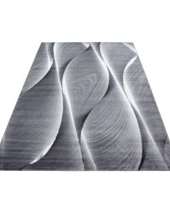 Wunderschöne Teppich modern Designer Wohnzimmer Wellen muster Schwarz