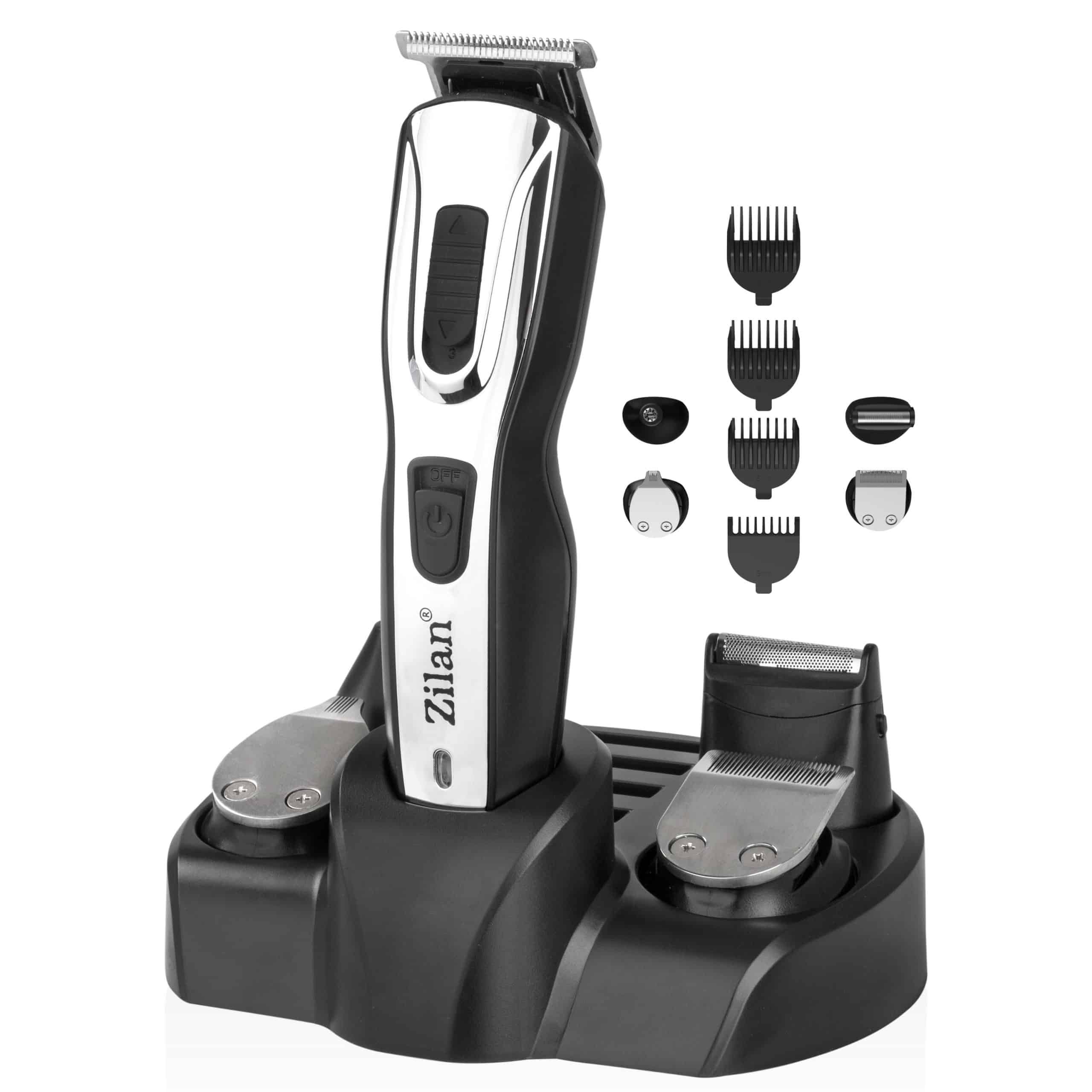 Zilan 5in1 Bartschneider Set 10 Aufsätze Akku oder Netzbetrieb