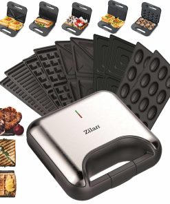 Zilan 5in1 Sandwichmaker Kontaktgrill Waffeleisen Zaubernuss 800W