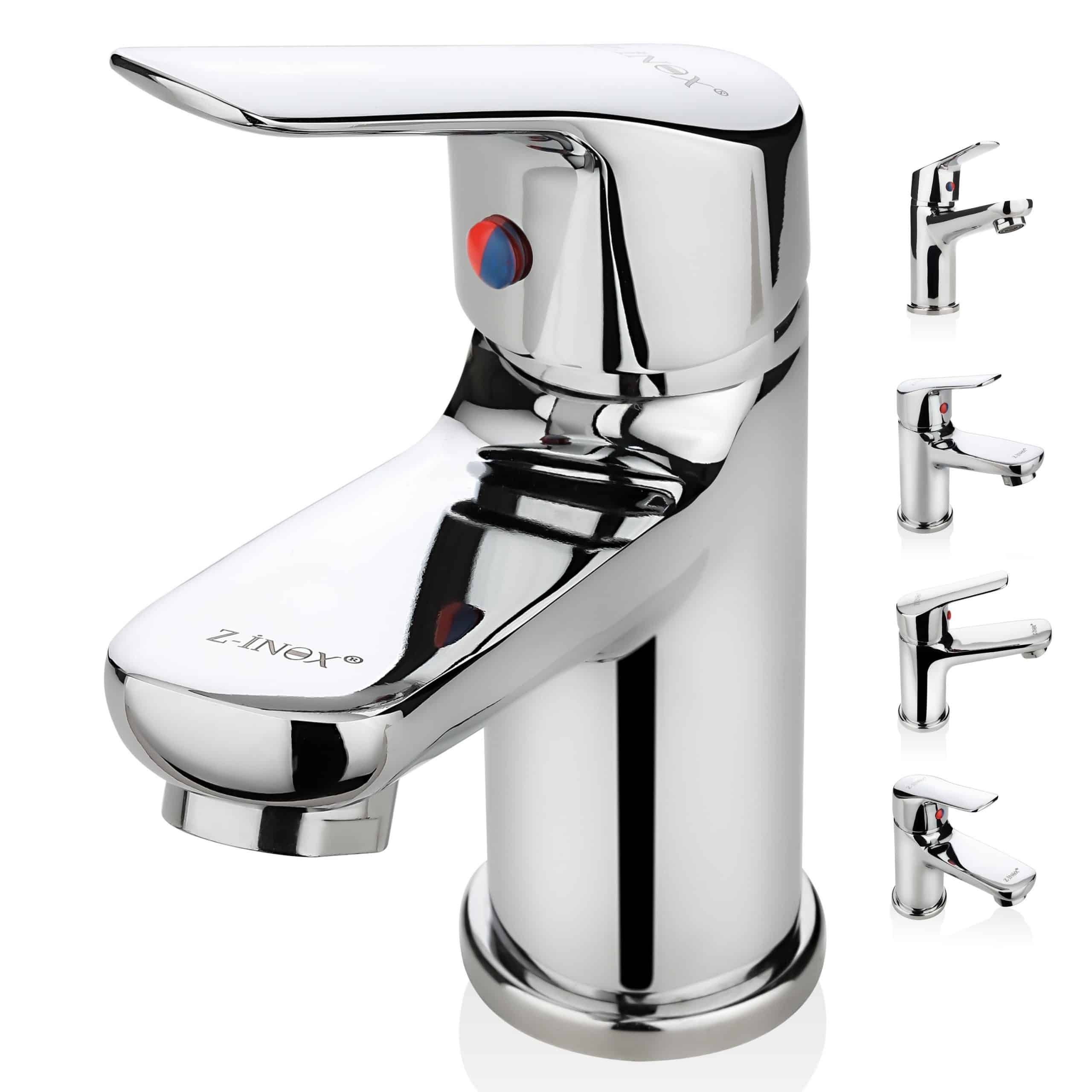 Zilan Badarmatur Edelstahl Einhebelmischer mit Anschlussschläuchen DIN Standard