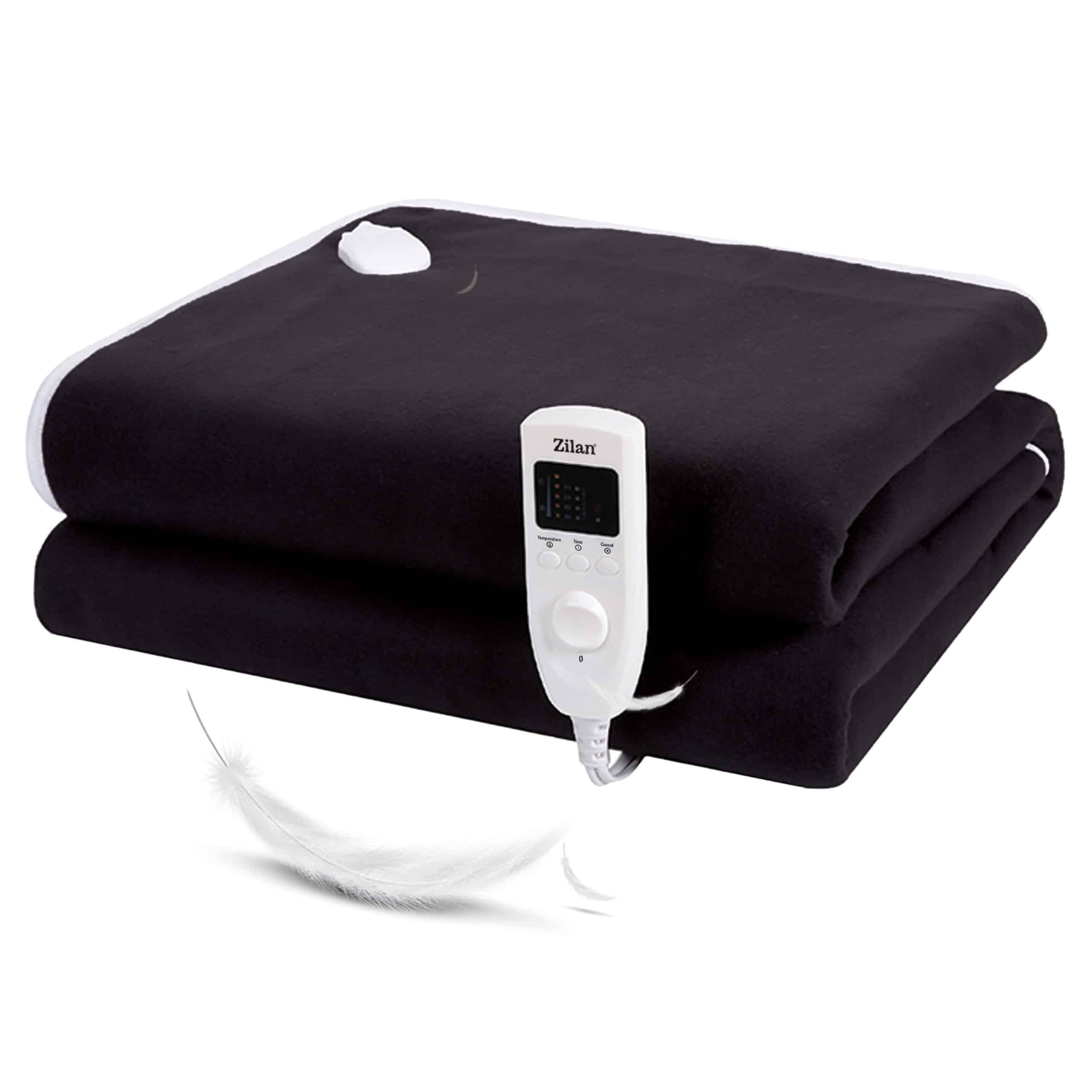 Zilan Elektrische Heizdecke mit Timer Wärmedecke 150x80cm schwarz