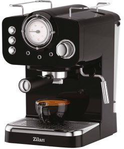 Zilan Espressomaschine mit Milchaufschäumer Siebträgermaschine 15 bar 1.25L schwarz