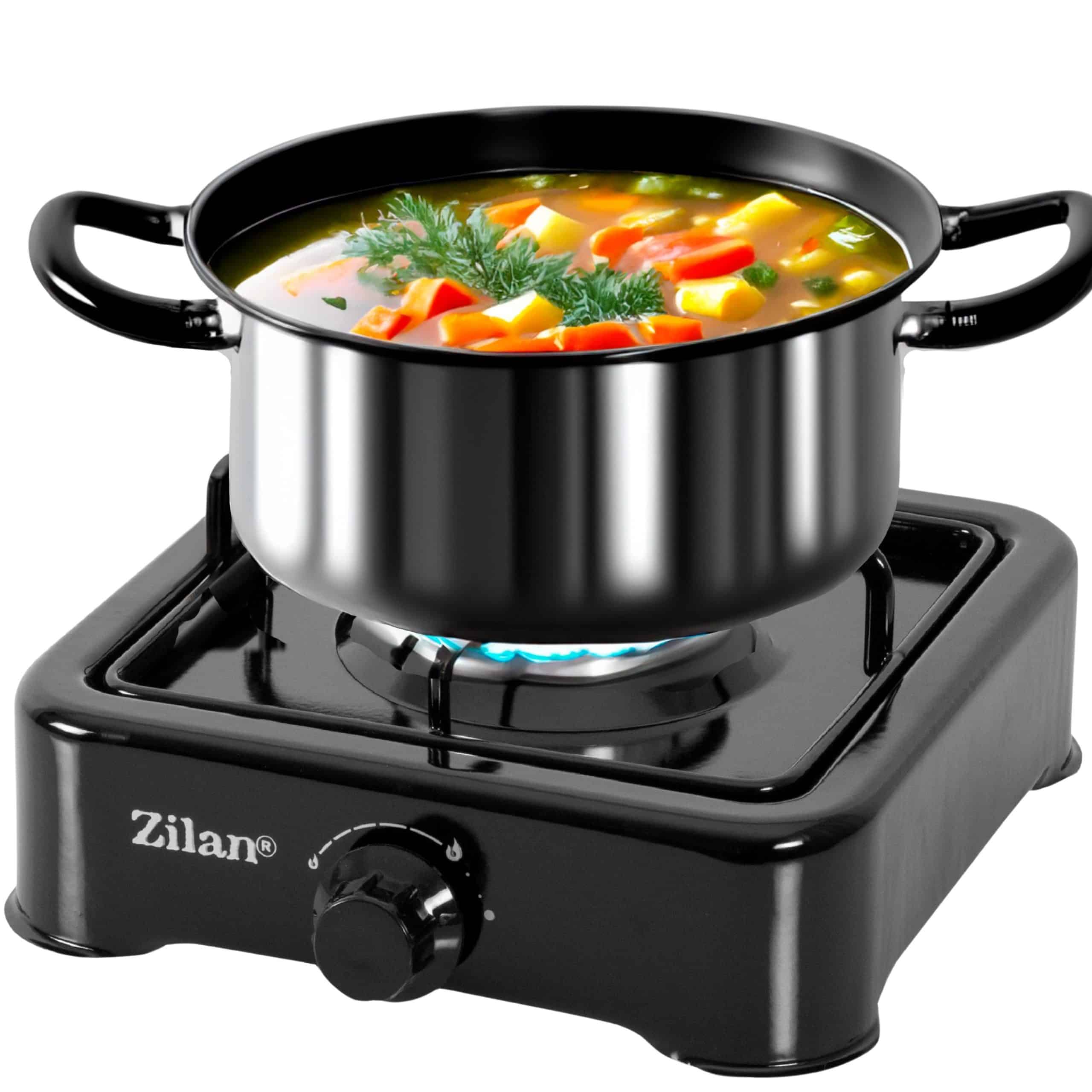 Zilan Gaskocher 1 flammig Campingkocher Kochfeld Gasherd schwarz