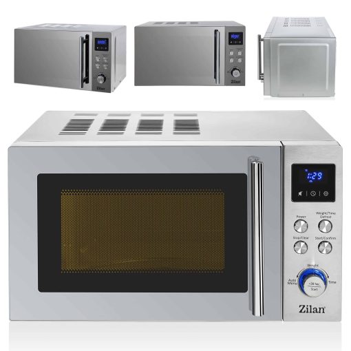 Zilan Mikrowelle 20 Liter mit 8 Automatikprogrammen 6 Leistungsstufen LED Display Auftaufunktion