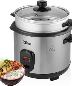 Zilan Reiskocher 500W Edelstahl 1.5L Warmhalte- und Abschaltfunktion