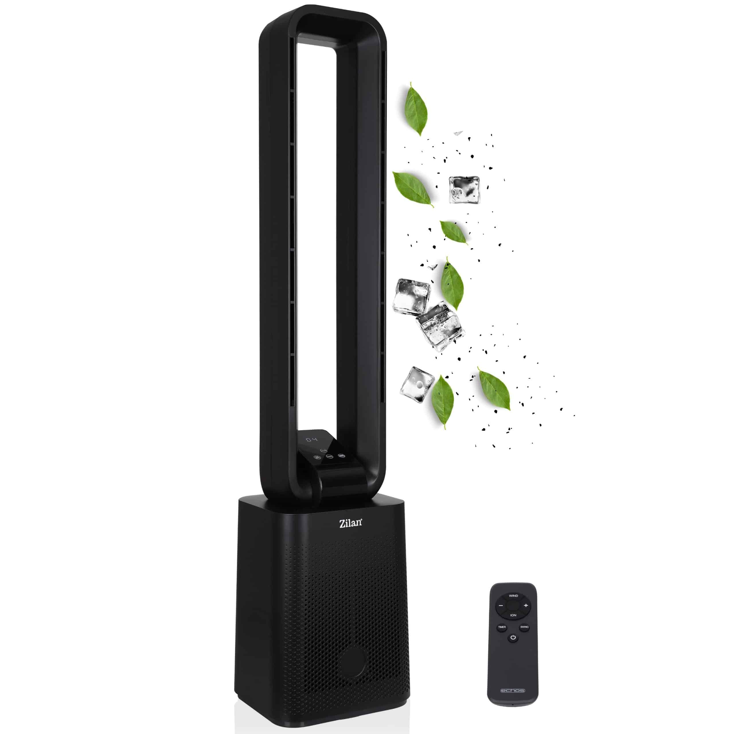 Zilan Turmventilator m. Fernbedienung 12 Stufen Timer LED-Display schwarz