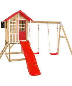 Zwerkules Spielhaus Lolla 3   inkl. Rutsche & Doppelschaukel   352x370x224cm