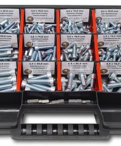 Zylinderkopfschrauben Sortiment M4-M5-M6 // 8mm-40mm 375 tlg. Schraubenbox DIN 912/ISO4762 Bolzen Maschinenschrauben Zylinderkopfschrauben