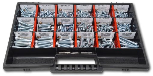 Zylinderkopfschrauben Sortiment M4-M5-M6 // 8mm-40mm 375 tlg. Schraubenbox DIN 912/ISO4762 Bolzen Maschinenschrauben Zylinderkopfschrauben
