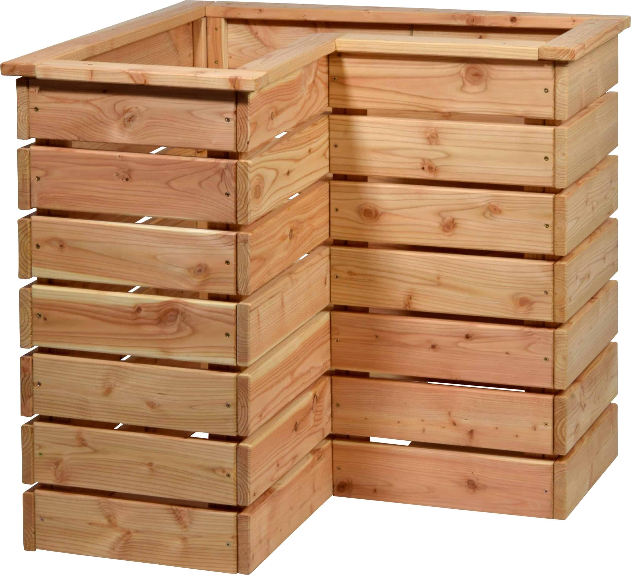 dobar Eck-Hochbeet für den Garten inkl. Pflanzfolie   ca. 78 x 78 x 73 cm