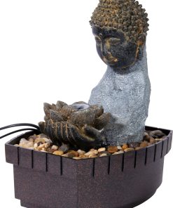 dobar Kleiner Polyresin-Brunnen m. Pumpe+Licht - versch. Ausführungen