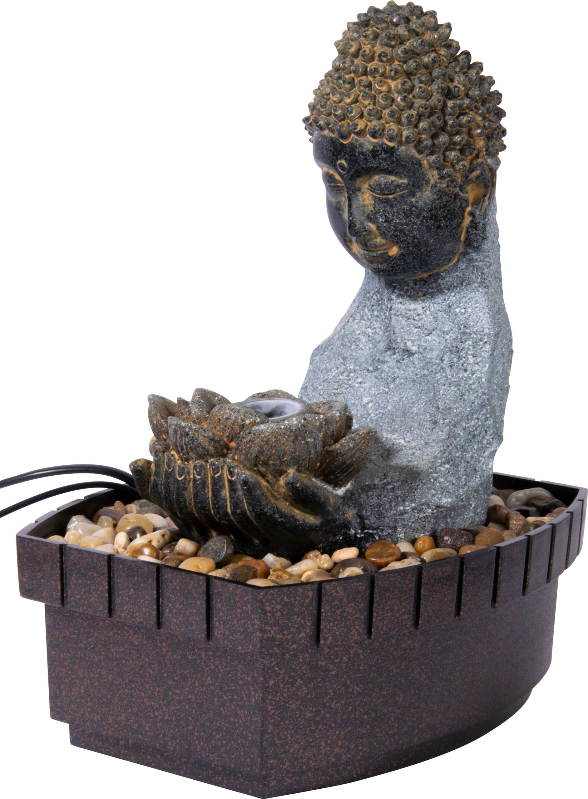 dobar Kleiner Polyresin-Brunnen m. Pumpe+Licht - versch. Ausführungen