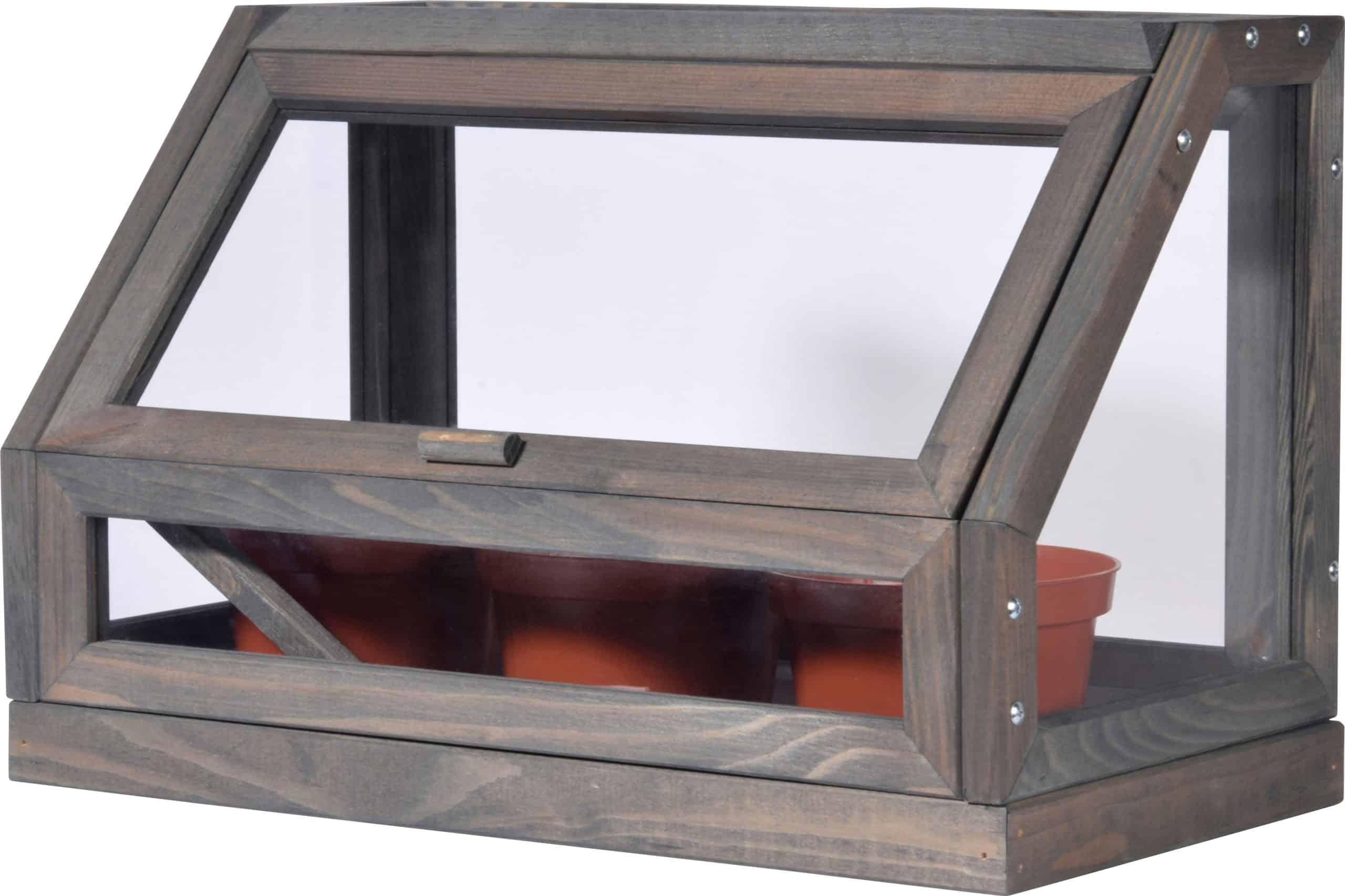 dobar Mini-Gewächshaus für Jungpflanzen und Kräuter inkl. Töpfe   ca. 38 x 20 x 24