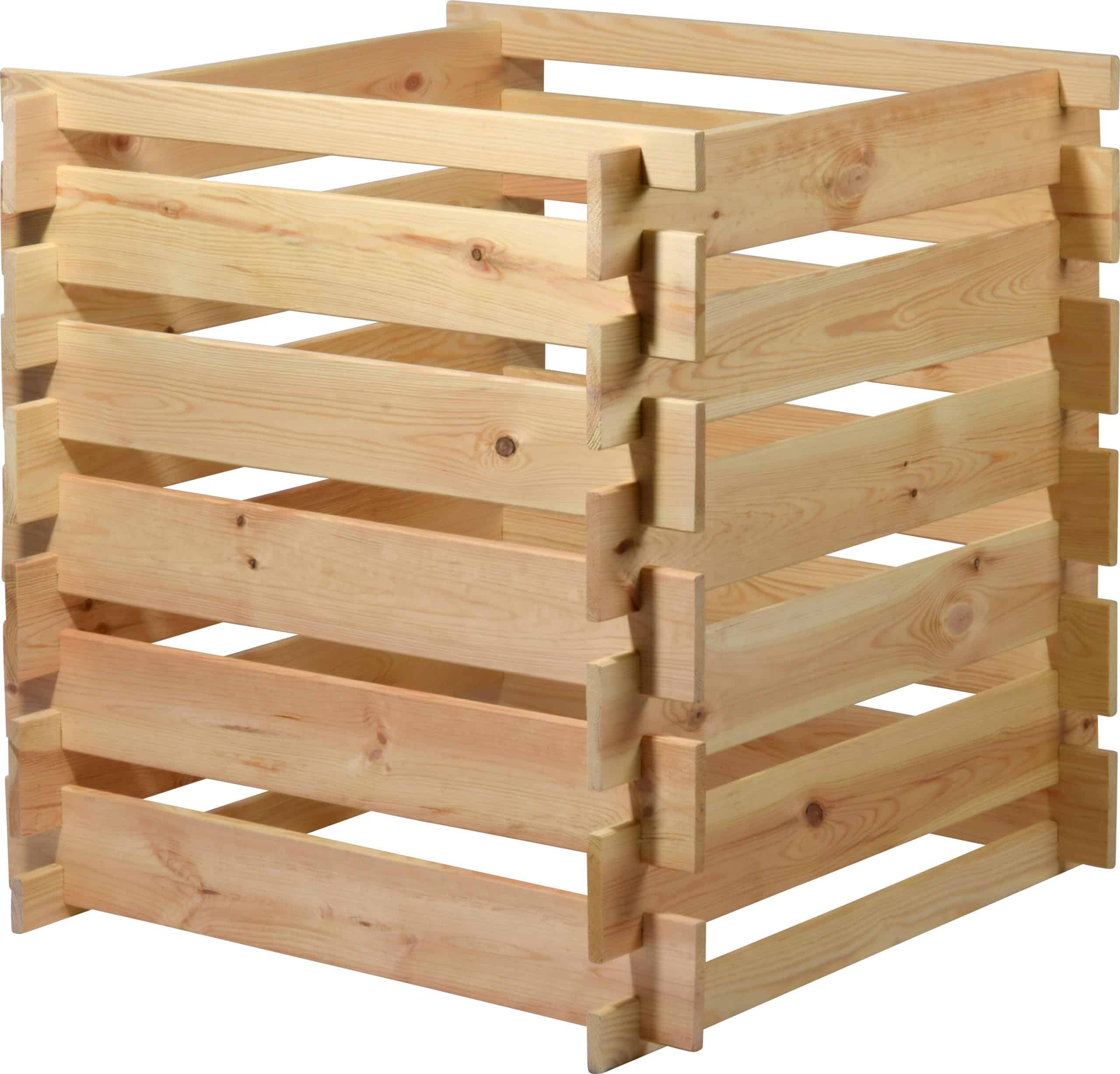 dobar Quadratischer Holz-Komposter "Stecki"   Stecksystem mit ca. 78 x 78 x 78 cm