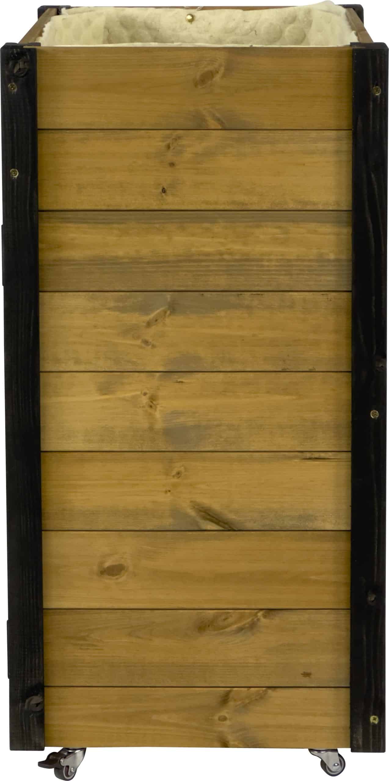 dobar Rollbarer Gartenschrank mit Wolle 60x40x80 cm natur schwarzer Eckschutz