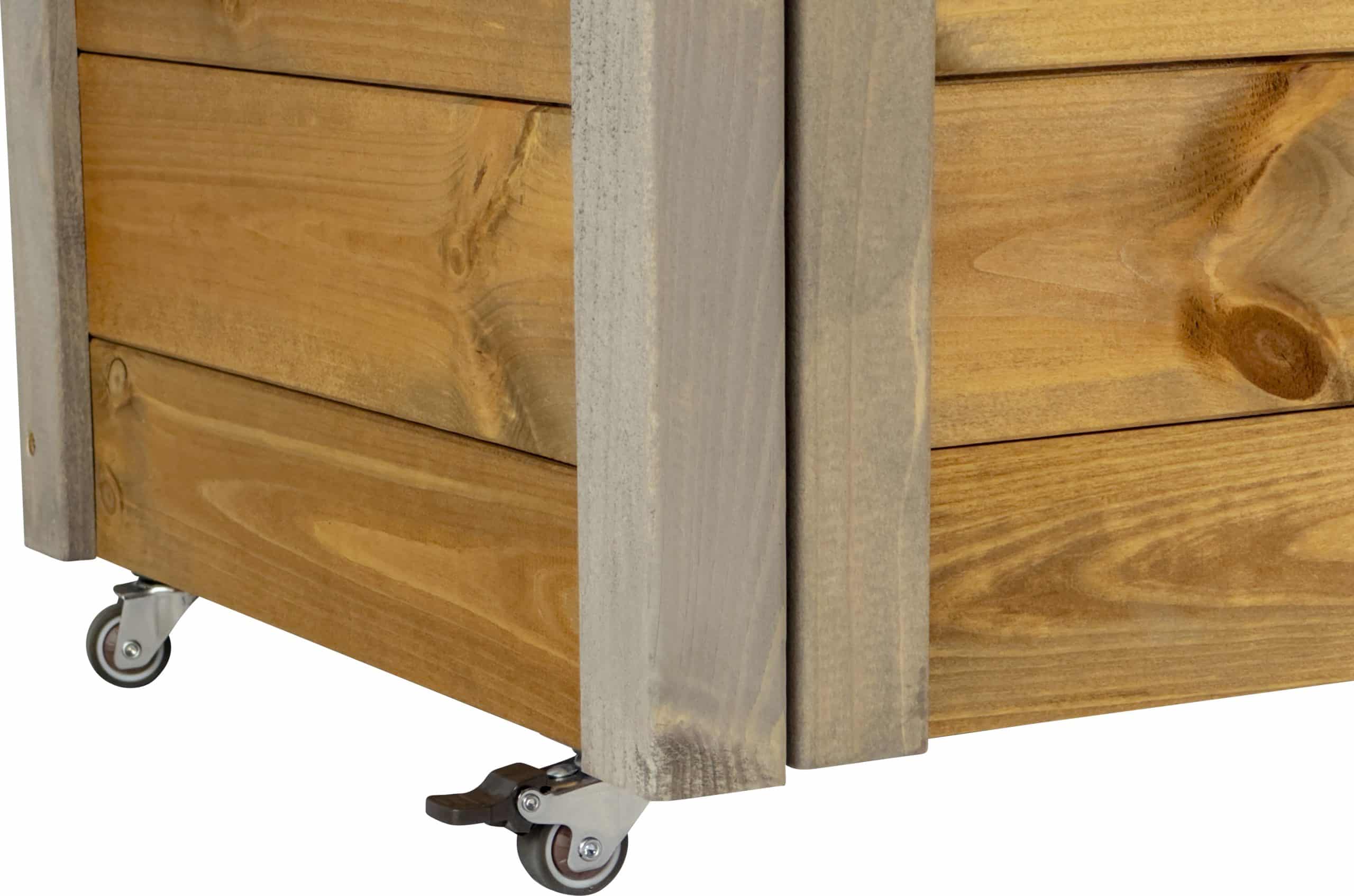 dobar Rollbarer Gartenschrank mit Wolle Abmessungen ca.: 60x40x62 cm natur Eckschutz