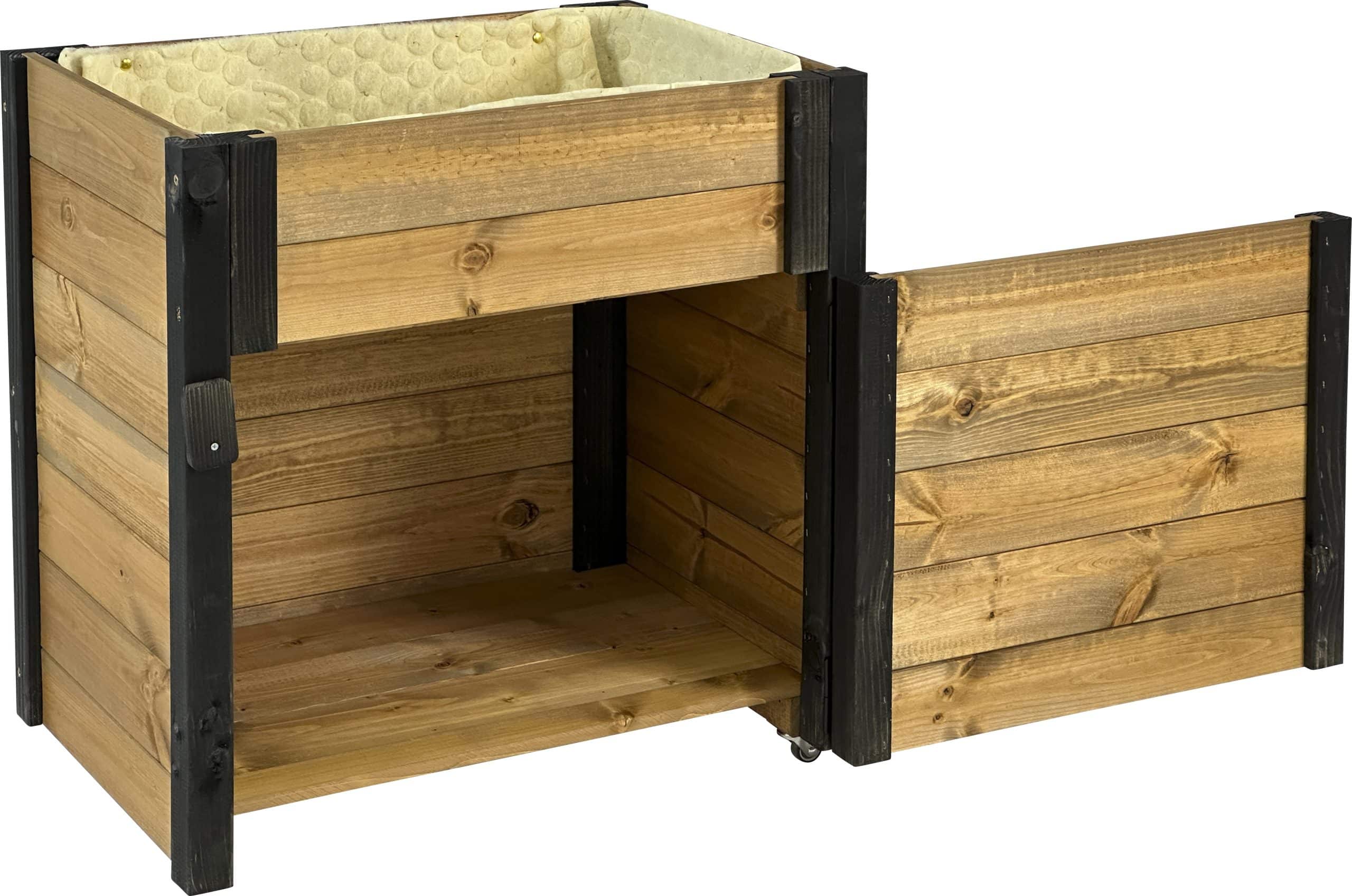 dobar Rollbarer Gartenschrank mit Wolle Abmessungen ca.: 60x40x62 cm schwarzer Eckschutz