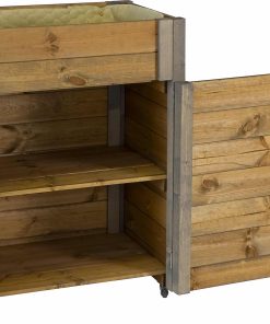 dobar Rollbarer Gartenschrank mit Wolle Abmessungen ca.: 60x40x80 cm natur Eckschutz