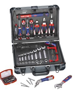 kwb Werkzeugkoffer aus robustem Aluminium inkl. 129-tlg. hochwertigem Werkzeug-Set als perfekte Grundausstattung für den Haushalt