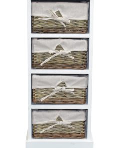 möbel direkt online Regal mit 4 Weidenkörben Sansibar