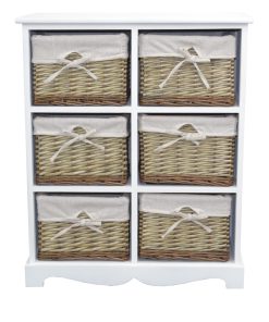 möbel direkt online Regal mit 6 Weidenkörben Sansibar