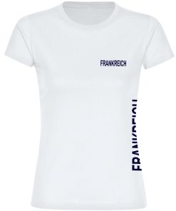 multifanshop Damen T-Shirt - Frankreich - Brust & Seite - Druck navi - Frauen