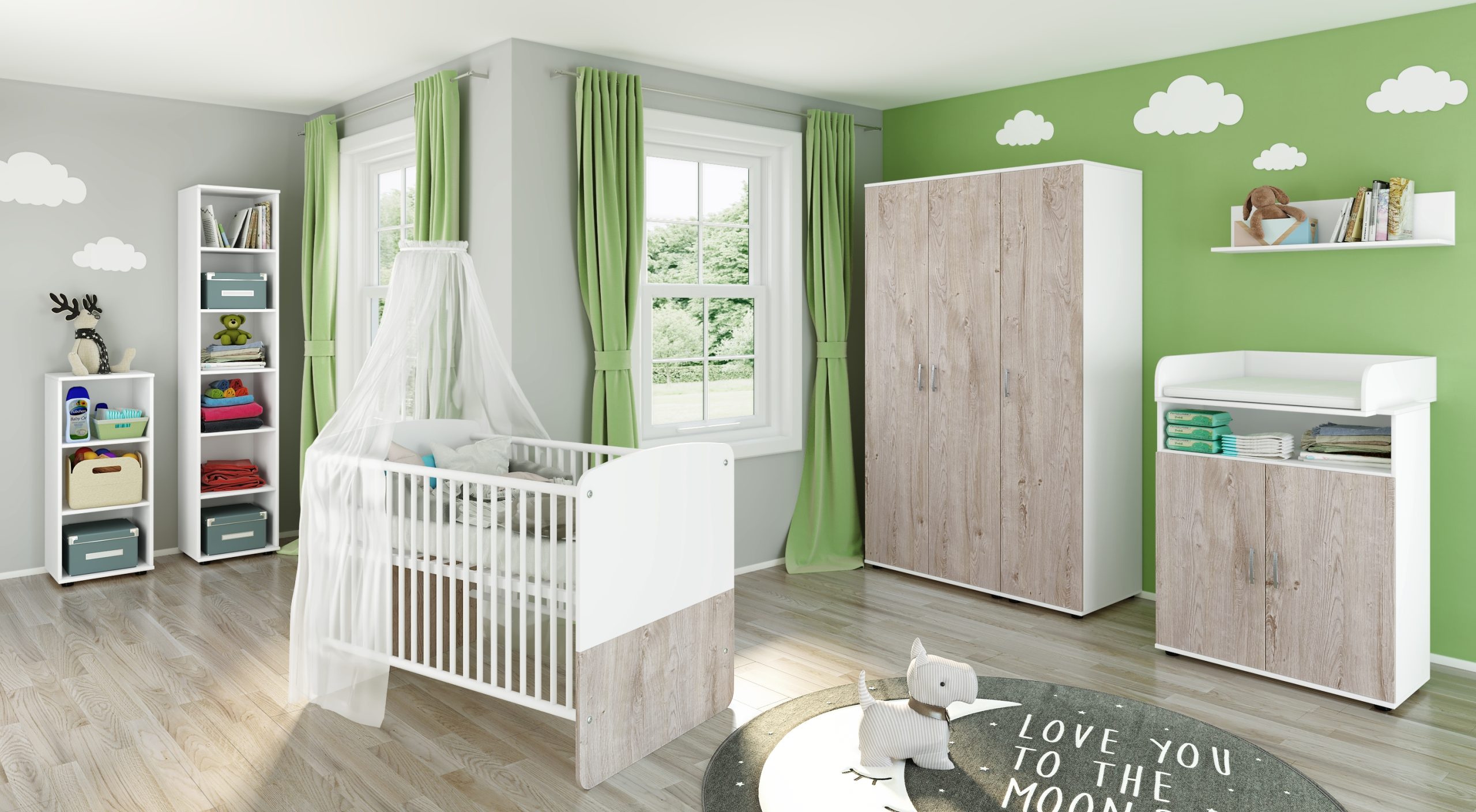 nonjoo. Babyzimmer Hanna Set 10: best. aus Babybett