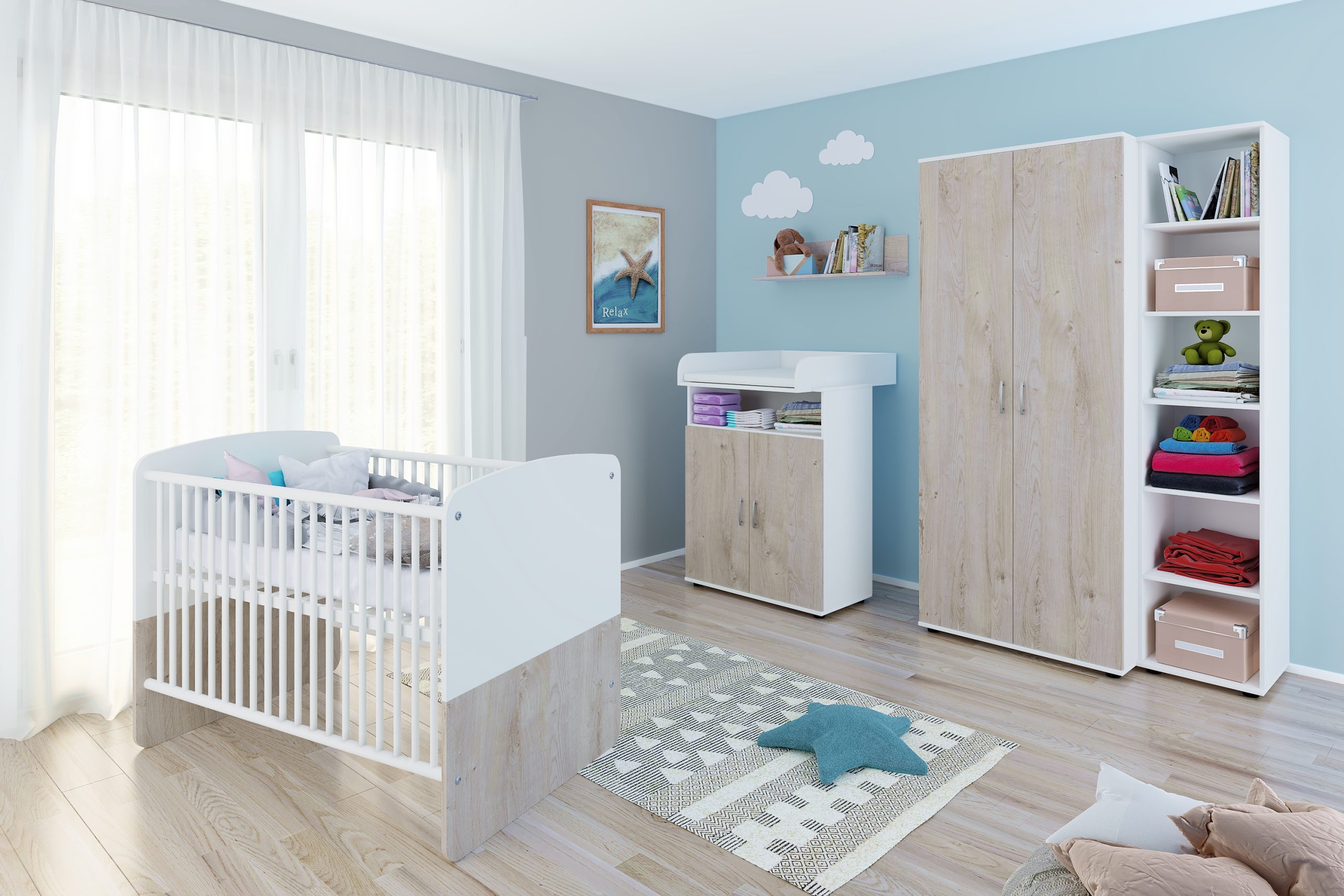 nonjoo. Babyzimmer Hanna Set 5: best. aus Babybett