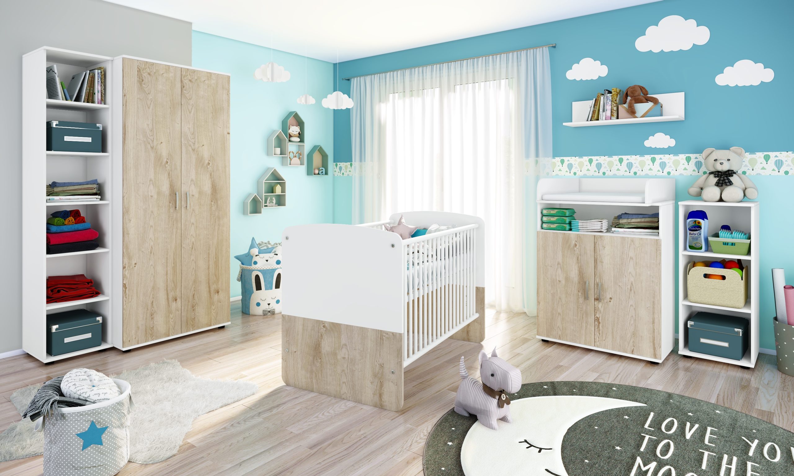 nonjoo. Babyzimmer Hanna Set 6: best. aus Babybett