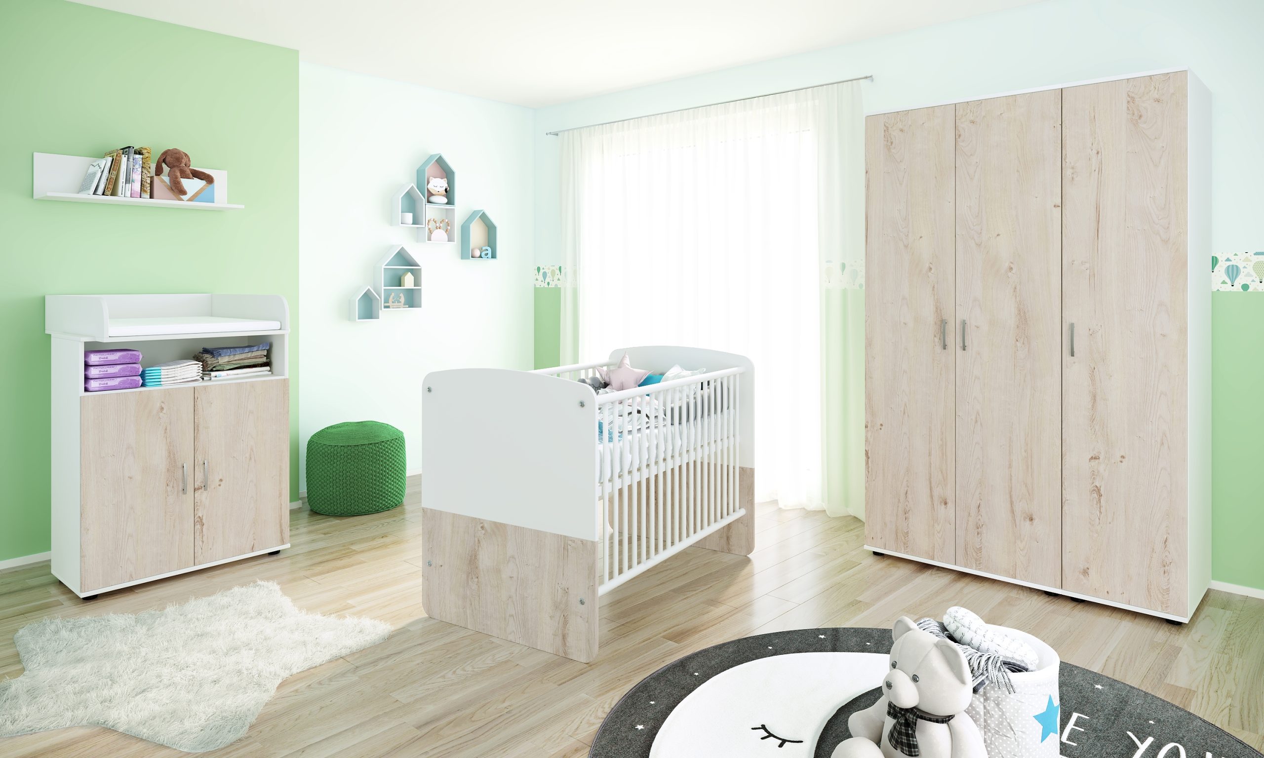 nonjoo. Babyzimmer Hanna Set 7: best. aus Babybett
