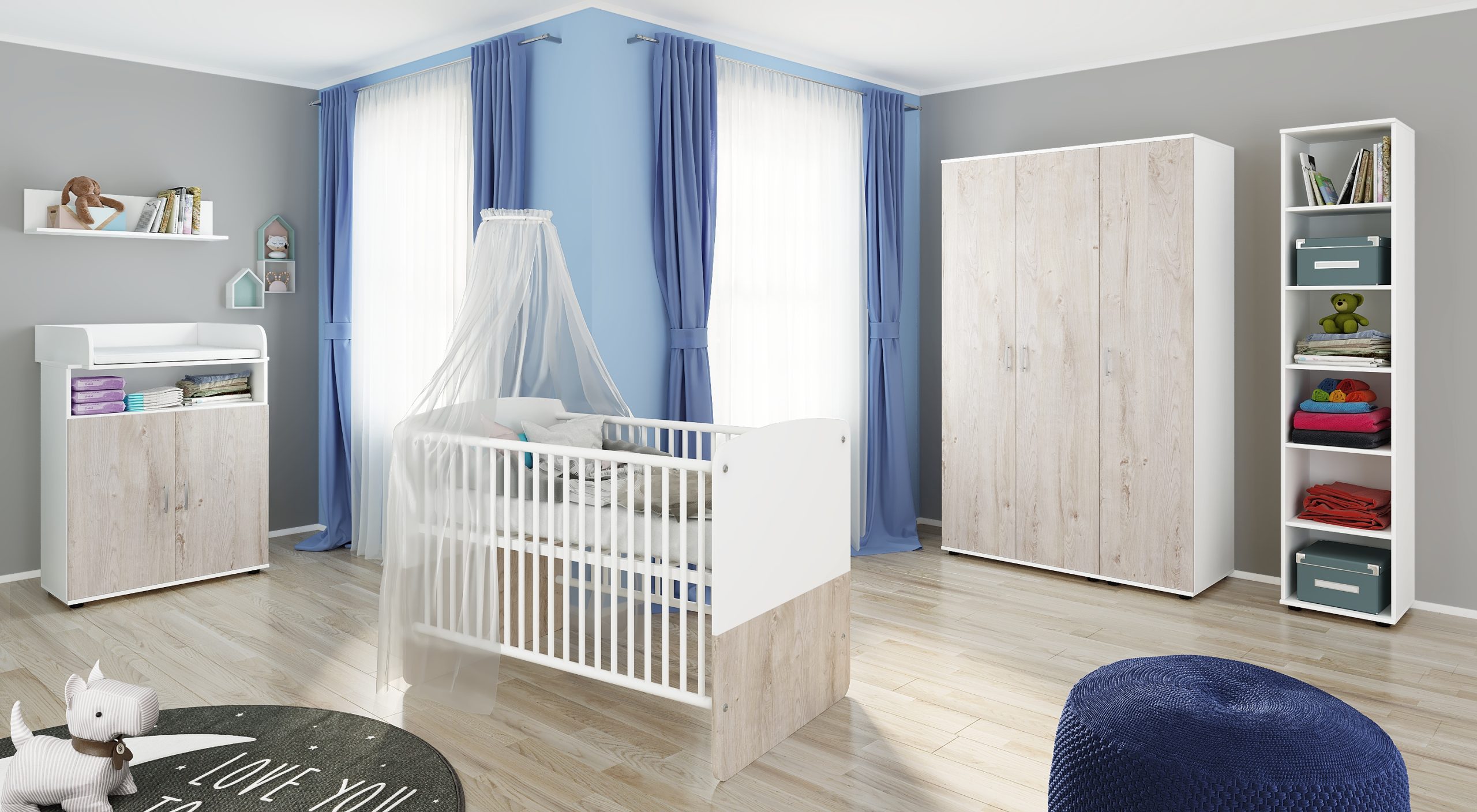 nonjoo. Babyzimmer Hanna Set 9: best. aus Babybett