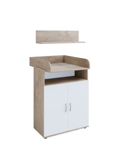 nonjoo. Babyzimmer Lani Kommode mit Wickelaufsatz und Wandboard