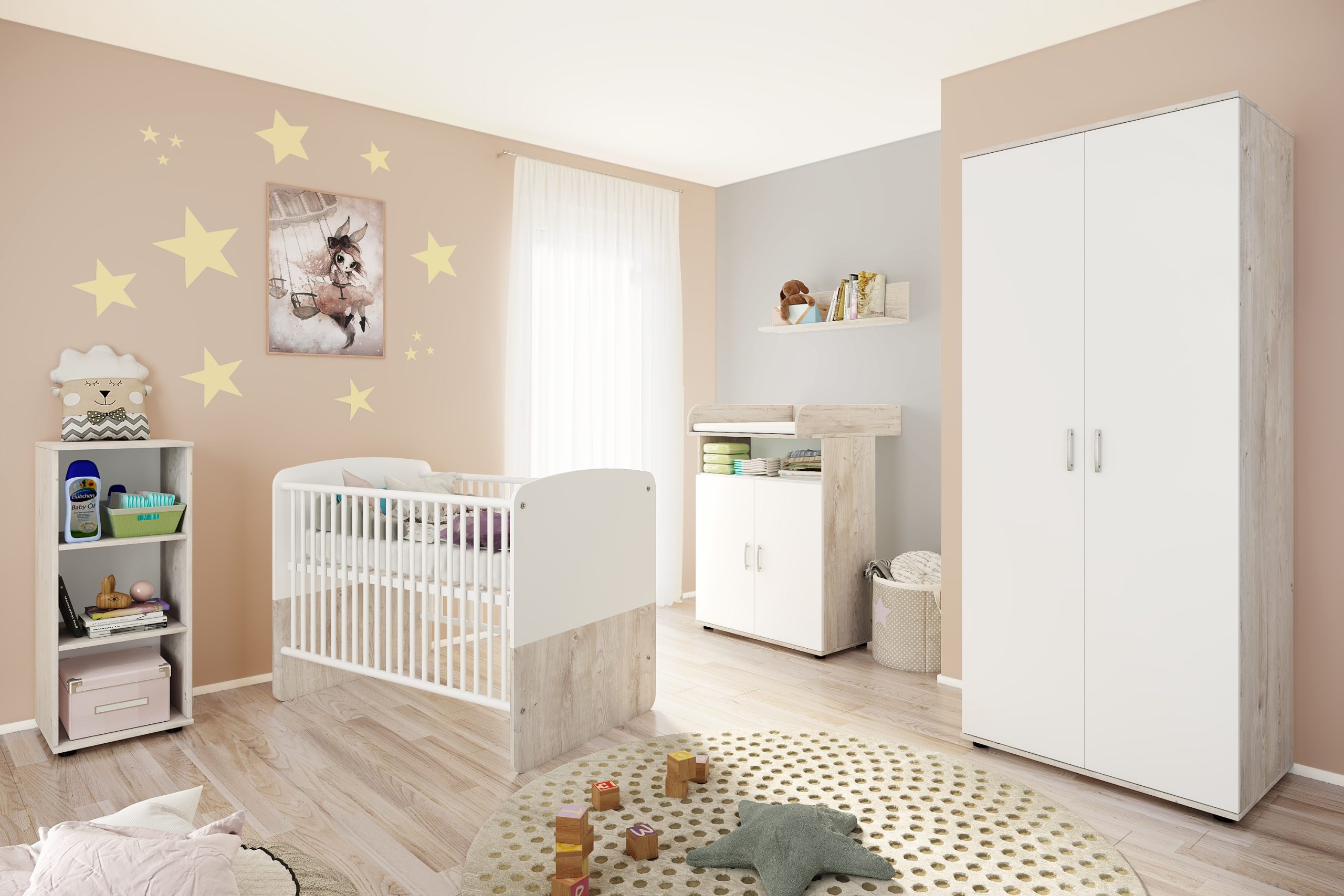nonjoo. Babyzimmer Lani Set 4: best. aus Babybett