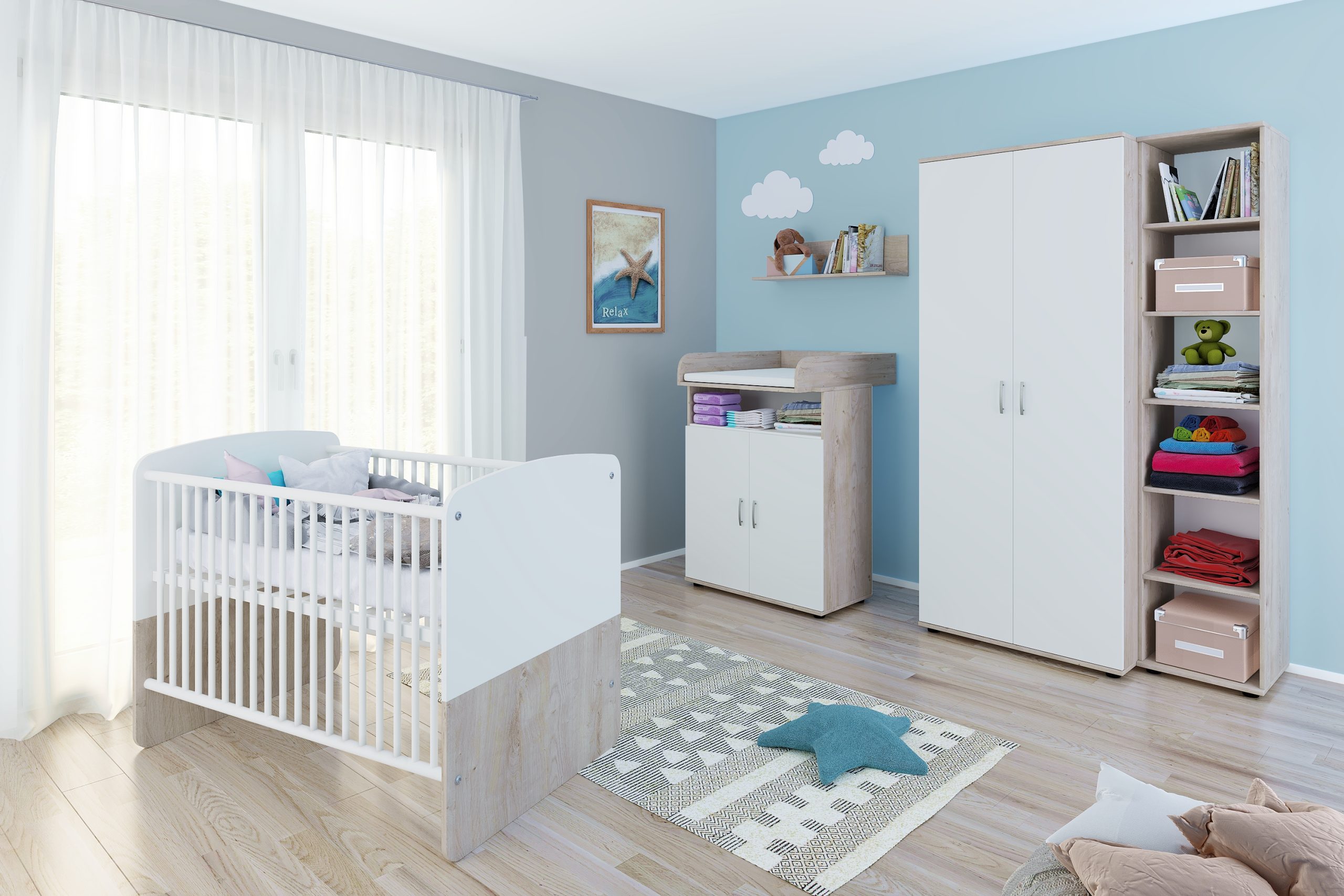 nonjoo. Babyzimmer Lani Set 5: best. aus Babybett