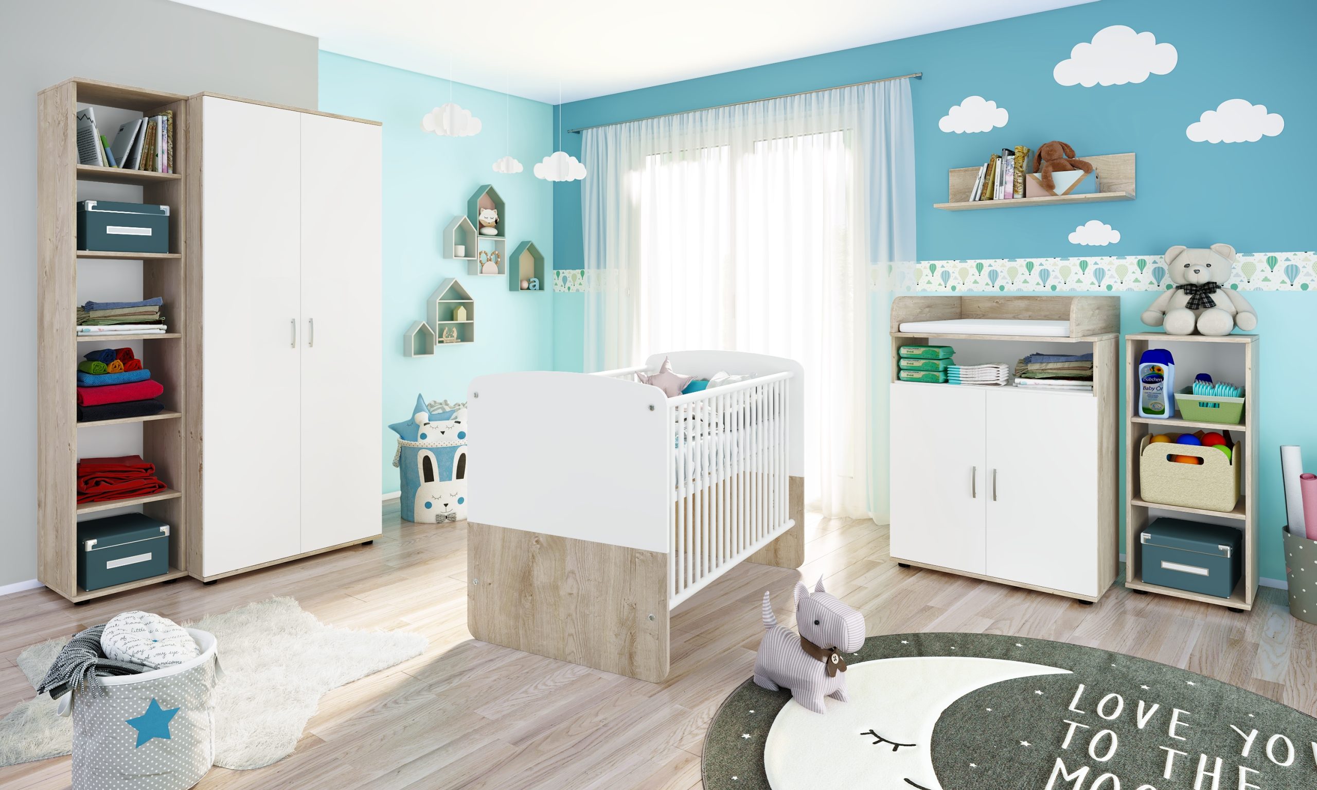 nonjoo. Babyzimmer Lani Set 6: best. aus Babybett