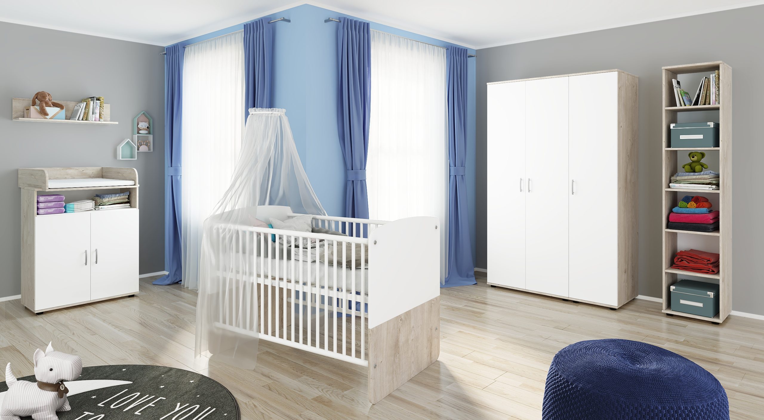 nonjoo. Babyzimmer Lani Set 9: best. aus Babybett
