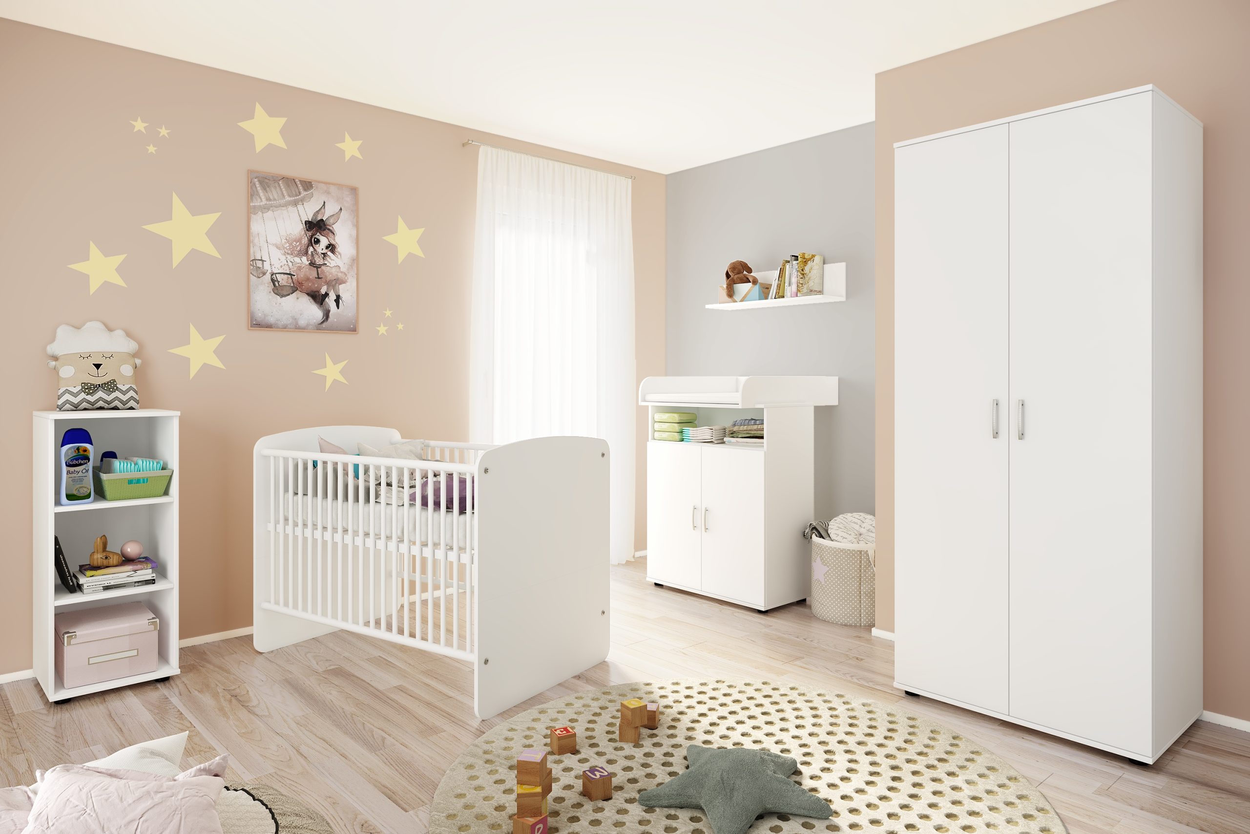 nonjoo. Babyzimmer Lunis Set 4: best. aus Babybett