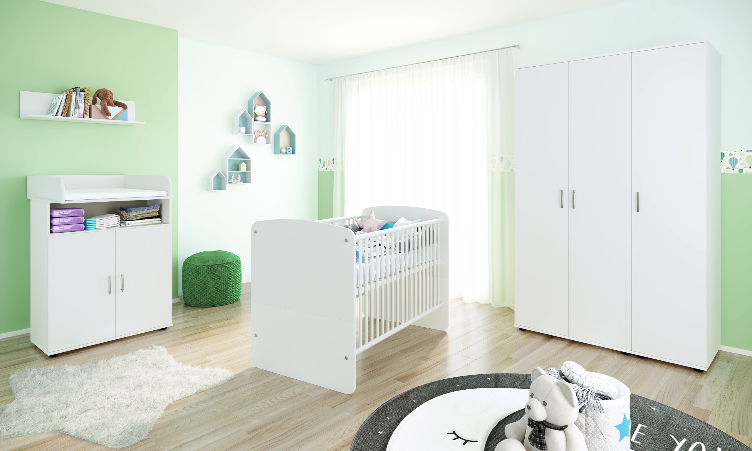 nonjoo. Babyzimmer Lunis Set 7: best. aus Babybett