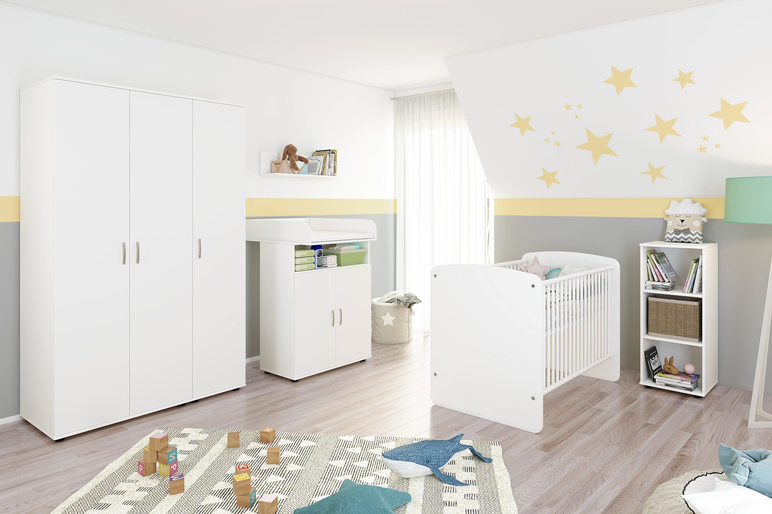 nonjoo. Babyzimmer Lunis Set 8: best. aus Babybett