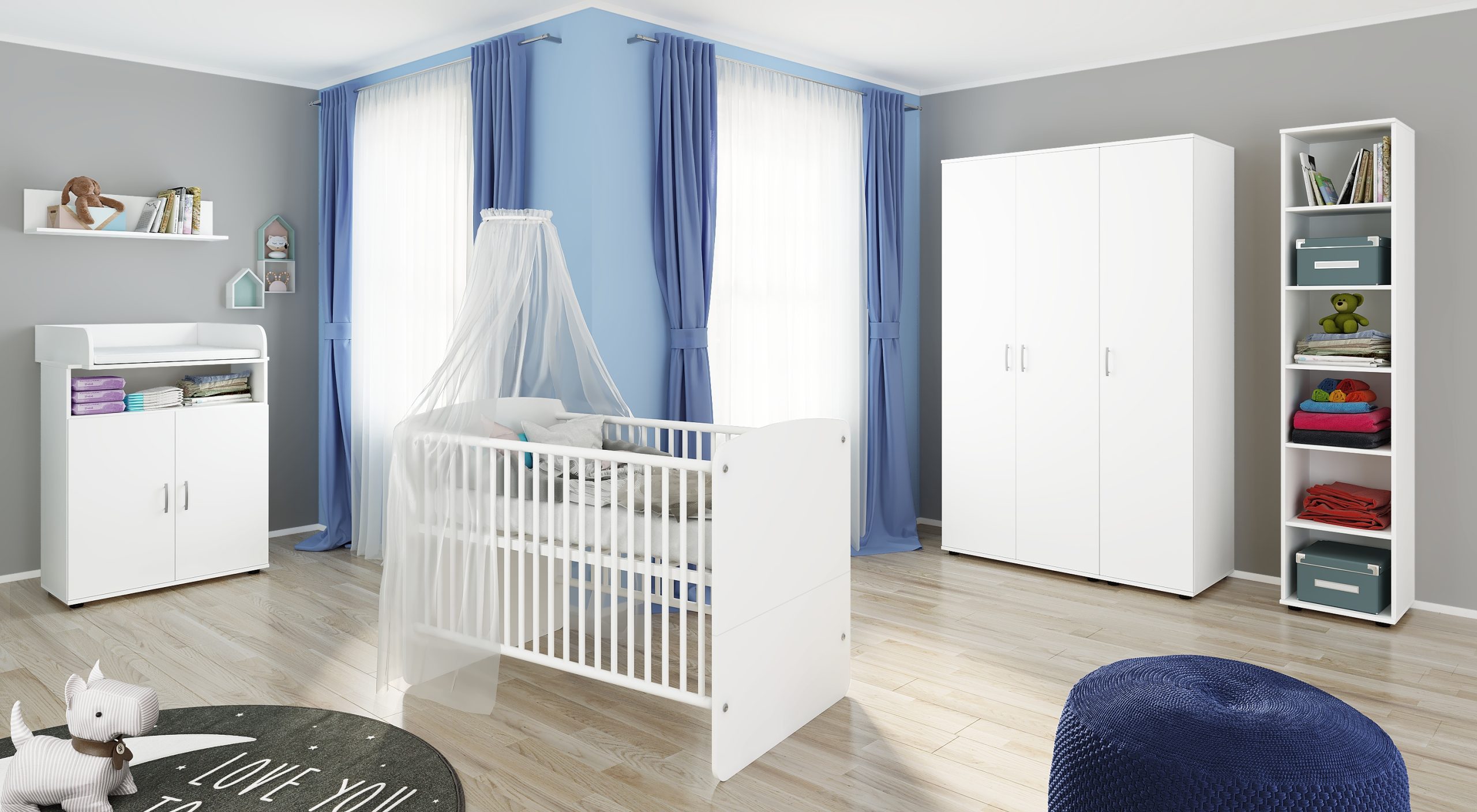 nonjoo. Babyzimmer Lunis Set 9: best. aus Babybett