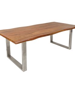 riess-ambiente Esstisch MAMMUT NATURE  - 160cm Akazie Edelstahl Baumkante 3