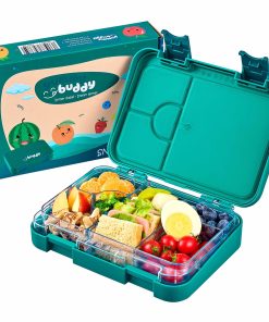 yummy buddy Kinder Brotdose 6 Fächern Klick-Verschluss BPA-Frei Petrol